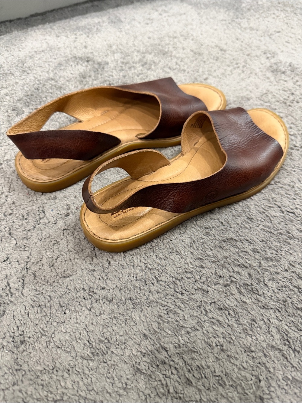Born Brown Leather Slingback Sandals